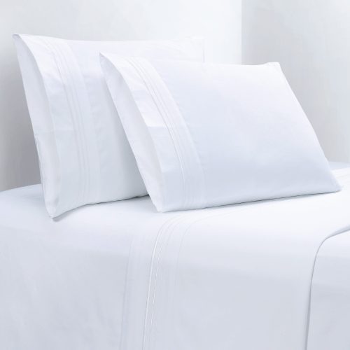 350TC Embroidered Border Sheet Set Twin / White Sheet