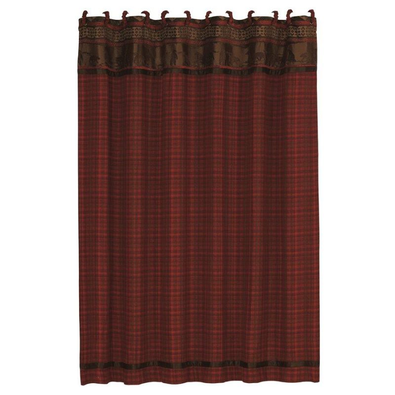 paseo road shower curtain cascade lodge red plaid shower curtain 37486354432216