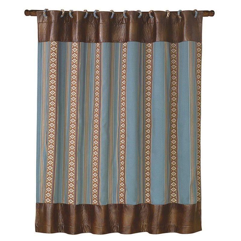 paseo road shower curtain ruidoso aztec stripe shower curtain turquoise 37486920958168