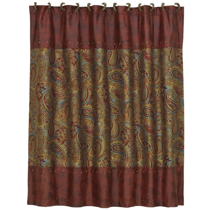 paseo road shower curtain san angelo shower curtain red paisley 37486940684504