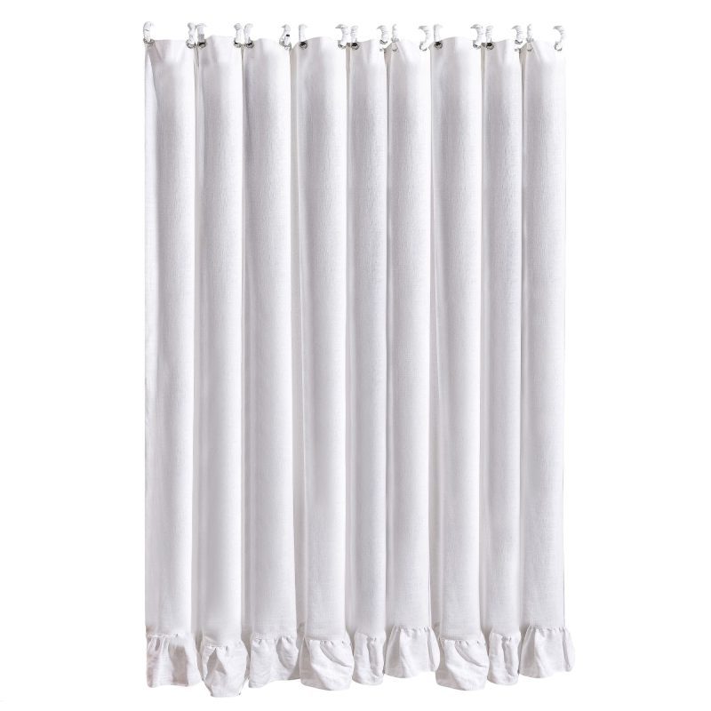 paseo road shower curtain washed linen ruffled shower curtain white 37487295922392