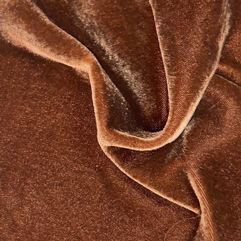 Stella Faux Silk Velvet Swatch Copper Brown Swatch