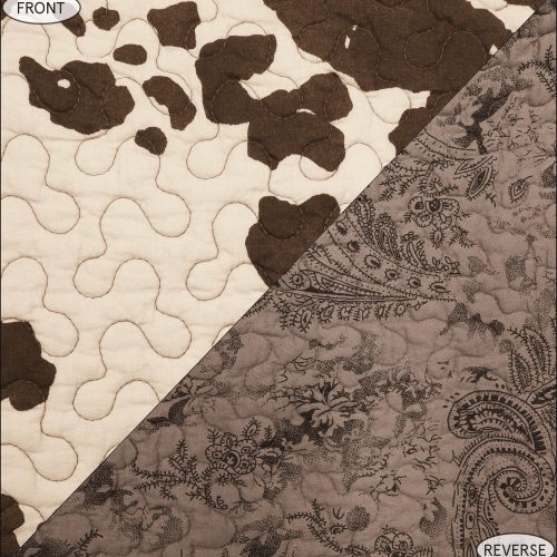 Elsa Cowhide Reversible Quilt Brown Swatch Swatch