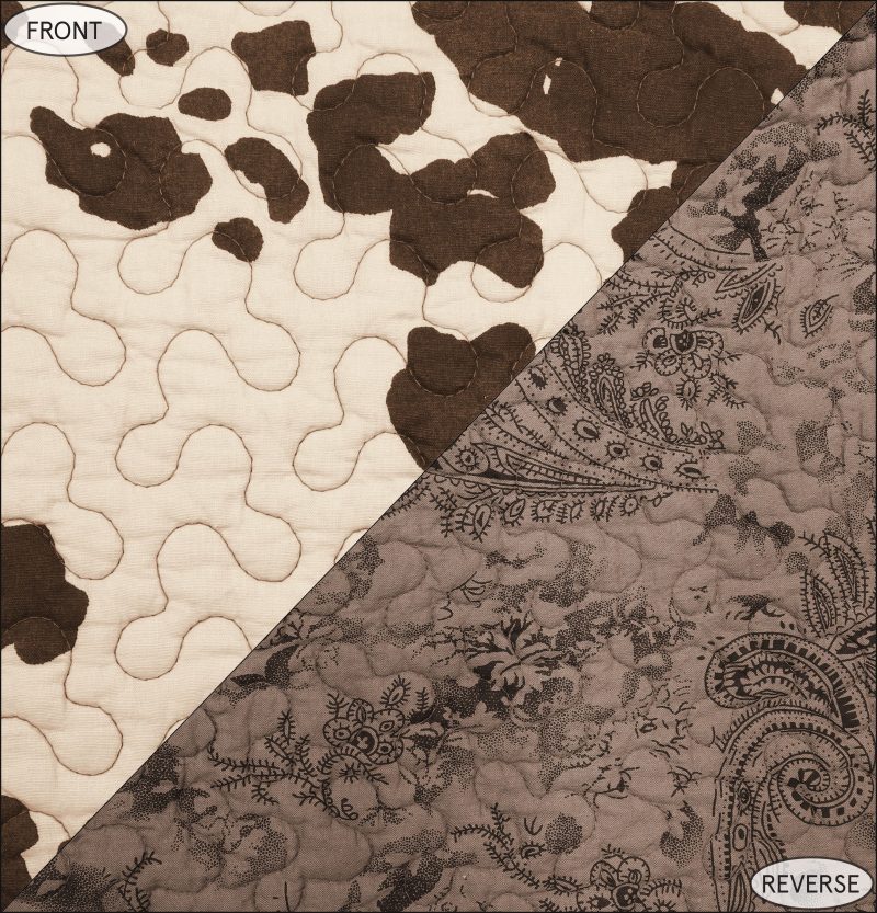 Elsa Cowhide Reversible Quilt Brown Swatch Swatch