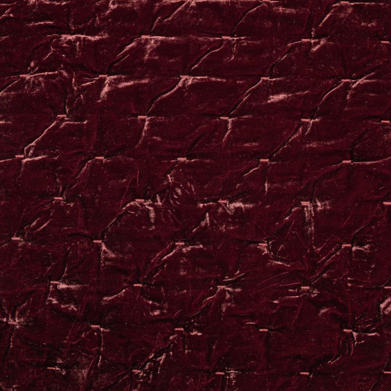 Stella Faux Silk Velvet Quilt Swatch Garnet Red Swatch