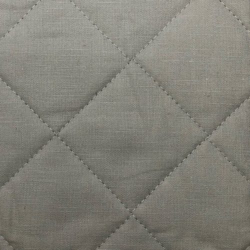 Linen Cotton Diamond Quilt Swatch Gray Swatch