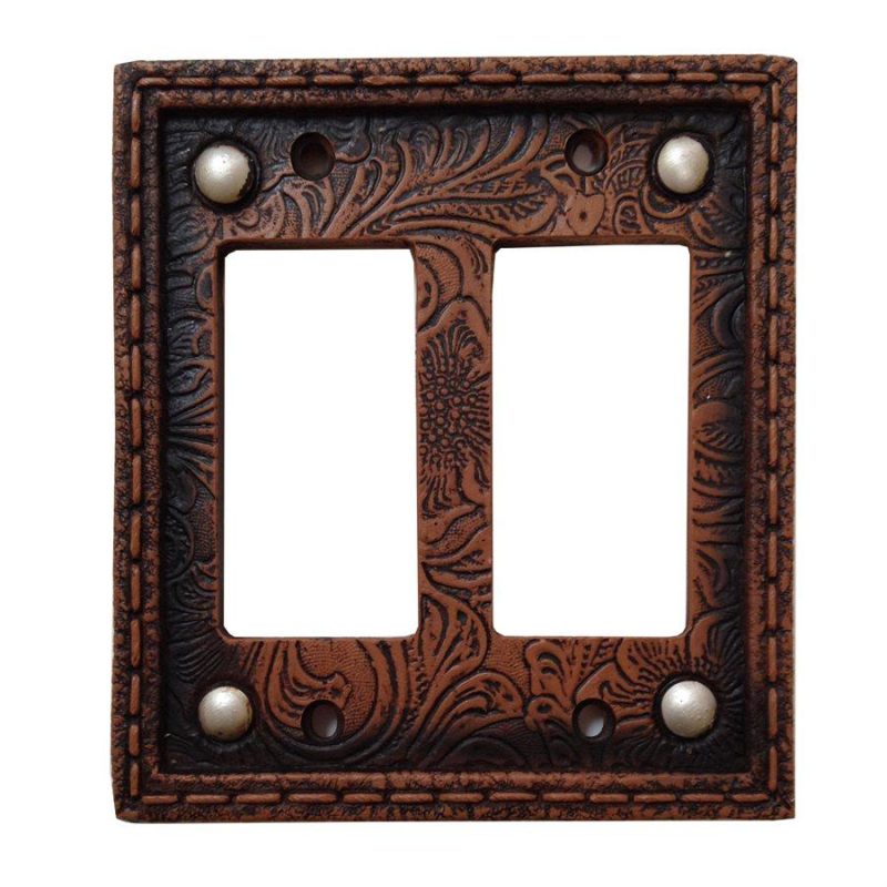 paseo road switch plates outlet covers tooled resin double rocker wall switch plate 37487183429848