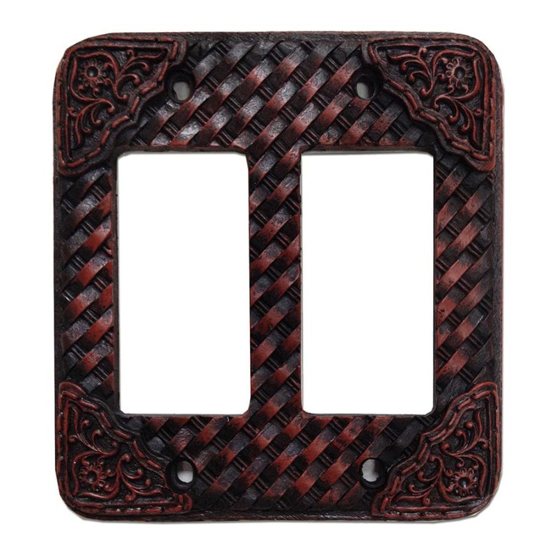 paseo road switch plates outlet covers tooled resin weaver double rocker wall switch plate 37487188082904