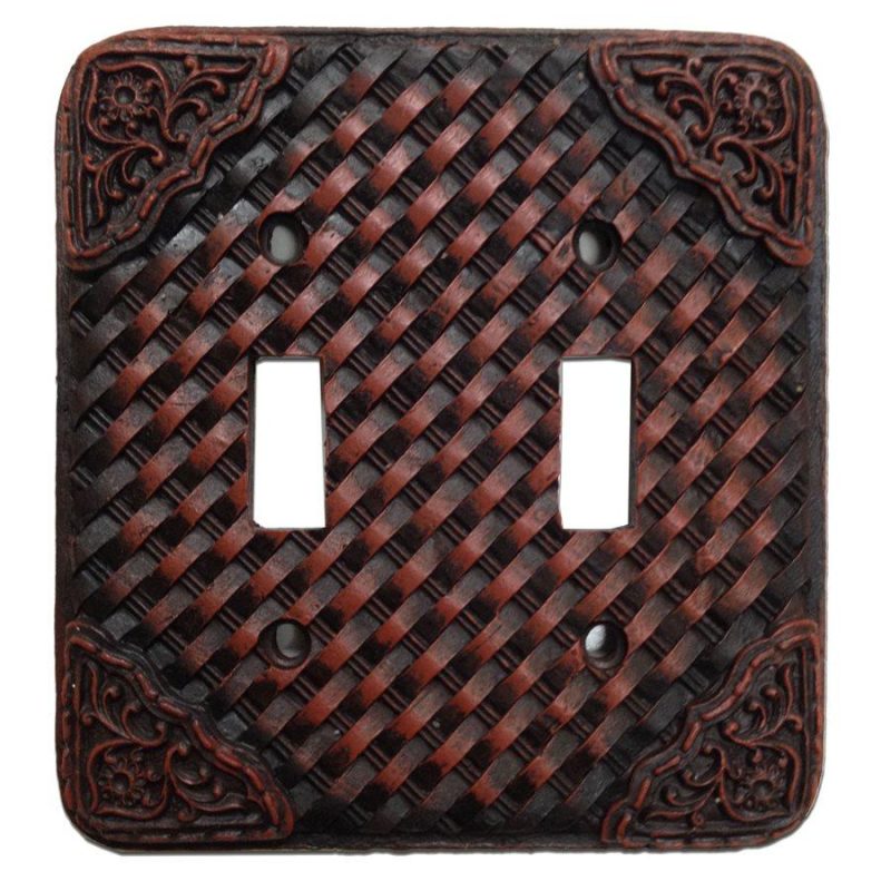 paseo road switch plates outlet covers tooled resin weaver double switch wall plate 37487188574424