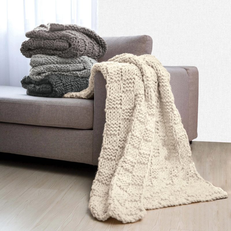 paseo road throw chess knit throw 50x60 37486547632344