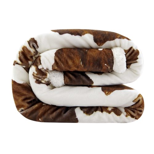 paseo road throw elsa cowhide campfire sherpa throw 39349837005016