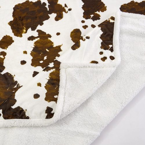 paseo road throw elsa cowhide campfire sherpa throw 39349837136088