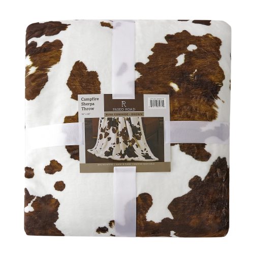 paseo road throw elsa cowhide campfire sherpa throw 39349837562072