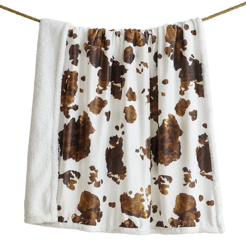 paseo road throw elsa cowhide campfire sherpa throw 39393127203032