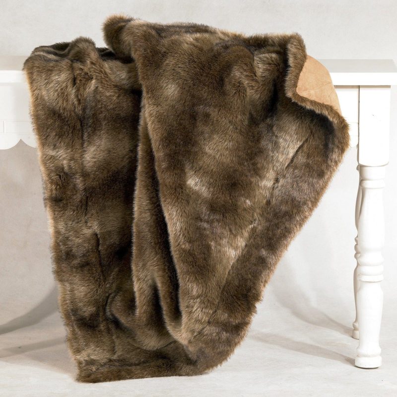 paseo road throw faux wolf fur throw blanket 37486521549016