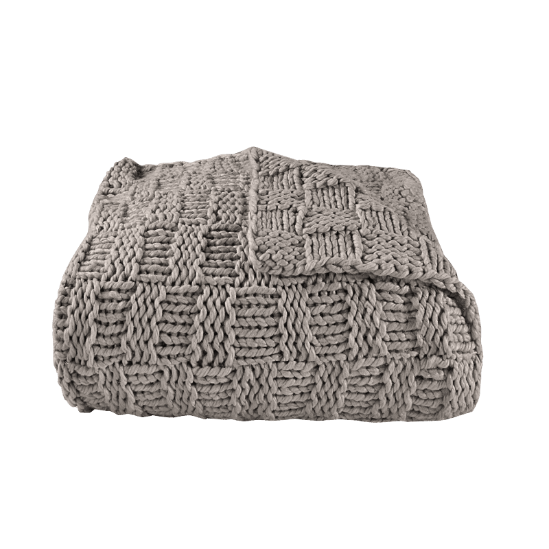 Chess Knit Throw, 50x60 Taupe Throw