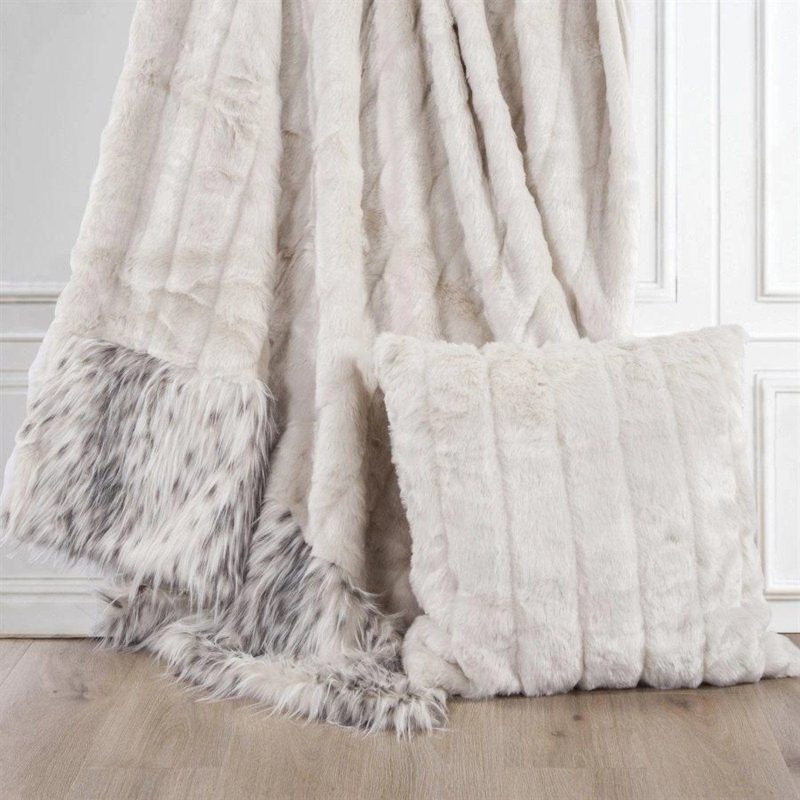 paseo road throw white faux mink snow leopard oversized throw blanket 50x80 37487334490328