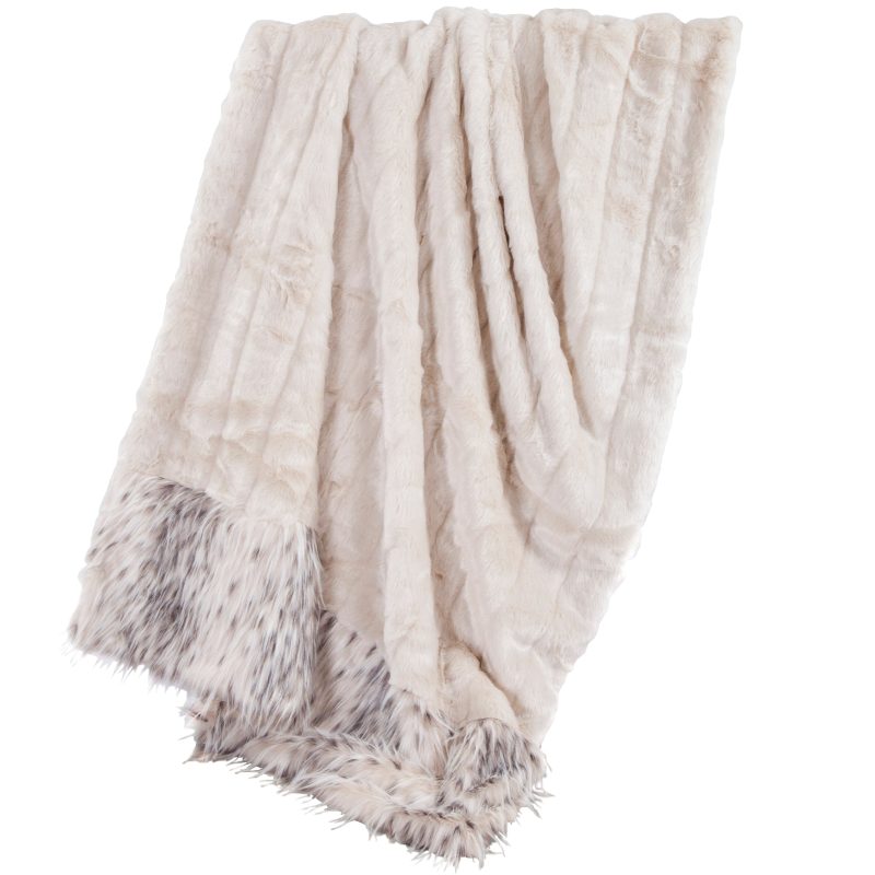 paseo road throw white faux mink snow leopard oversized throw blanket 50x80 37487334523096