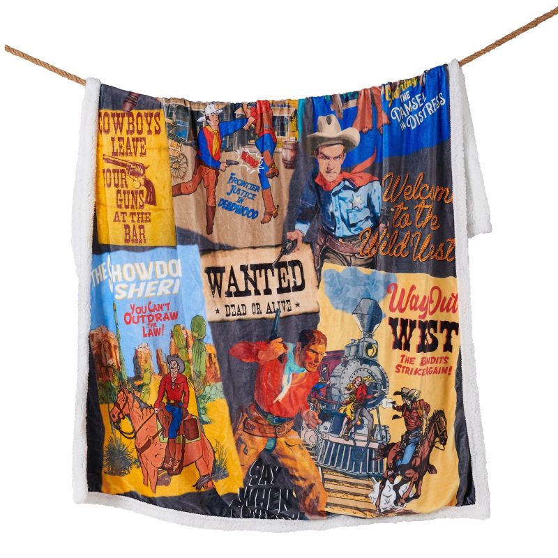 Bandits & Heroes Campfire Sherpa Throw Full Canvas Throws