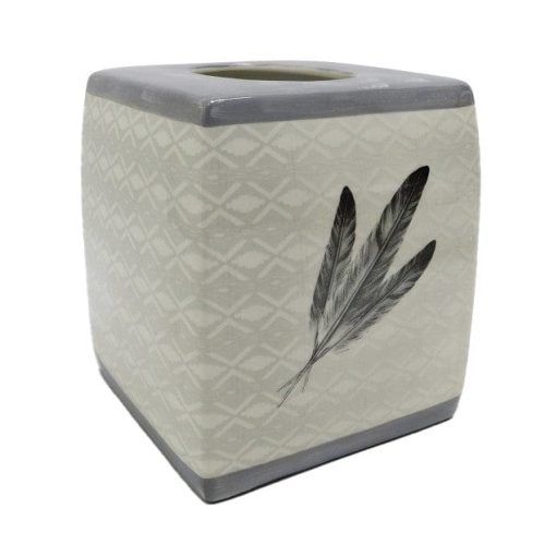 paseo road tissue holder feather design ceramic tissue box 37486524399832