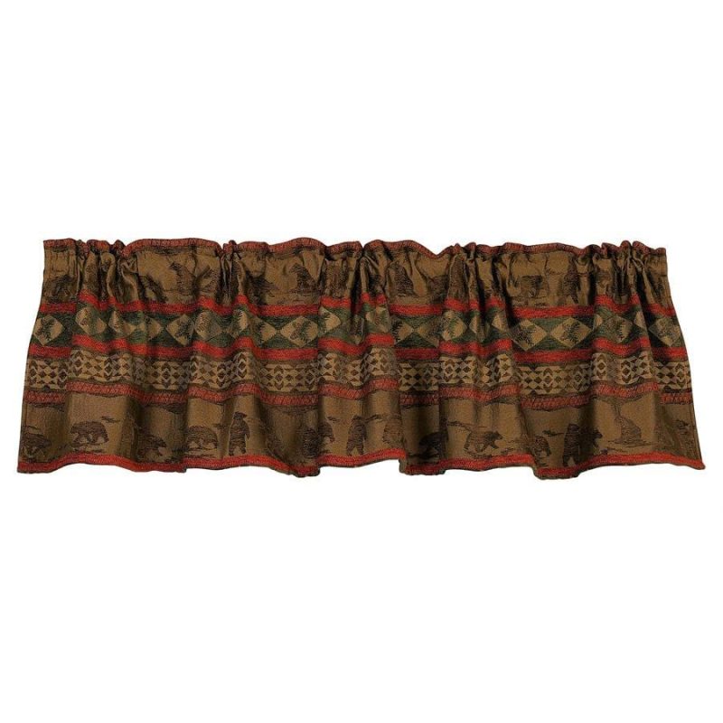 paseo road valance cascade lodge red brown chenille kitchen valance 37486354006232