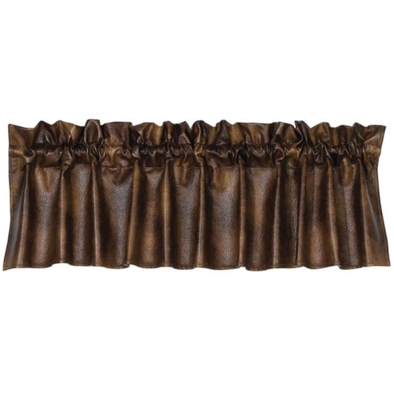 paseo road valance chocolate faux leather kitchen valance 37486382285016