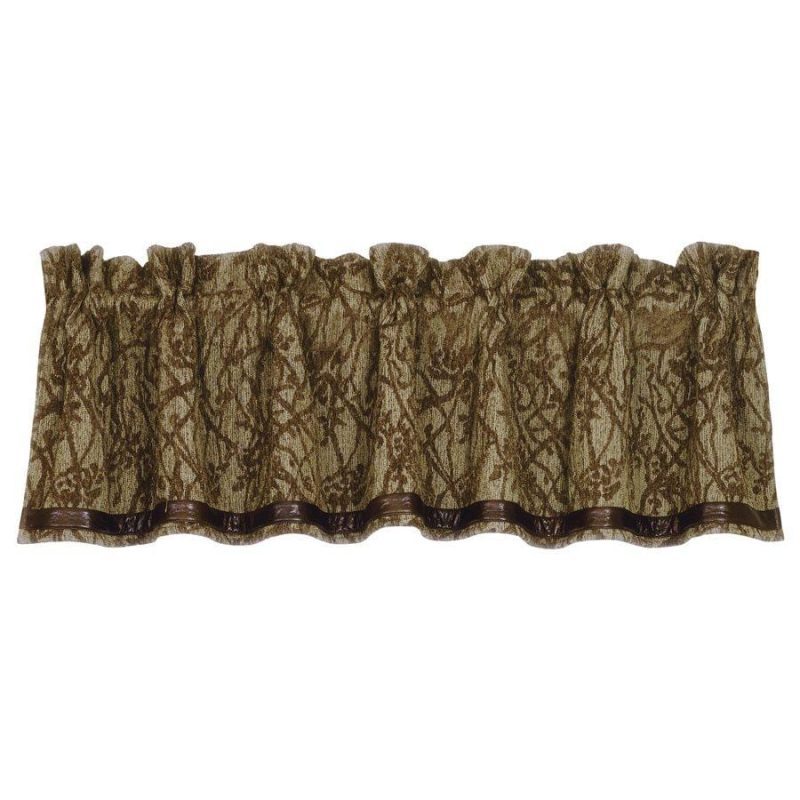 paseo road valance highland lodge tan brown branches motif kitchen valance 37486589968600