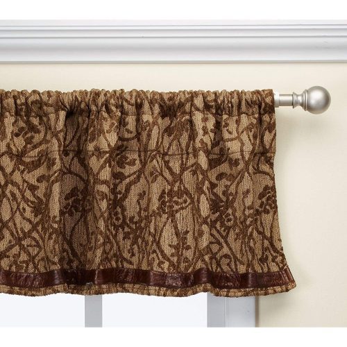 paseo road valance highland lodge tan brown branches motif kitchen valance 37486590001368