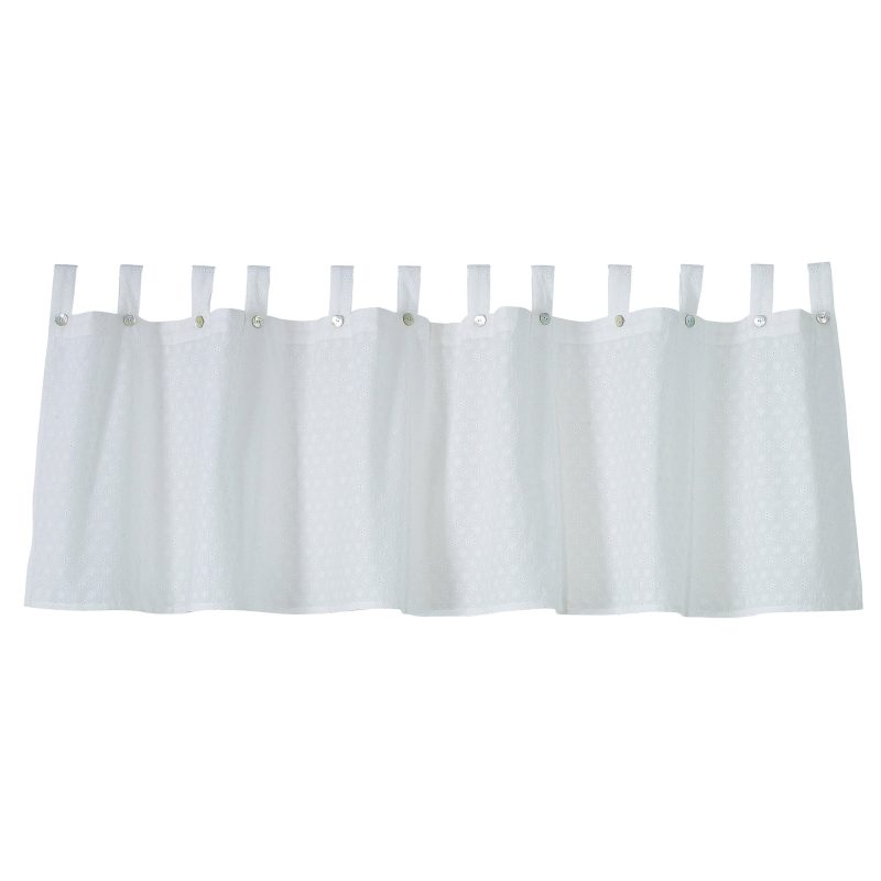 paseo road valance salado white cotton kitchen valance w medallion 37486934950104