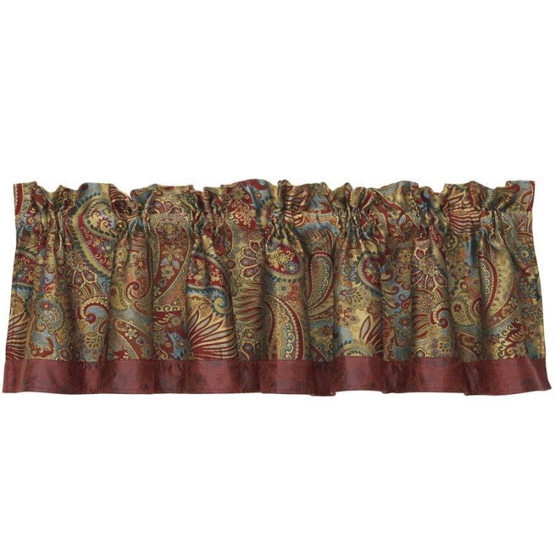 paseo road valance san angelo red kitchen valance w paisley 37486940192984