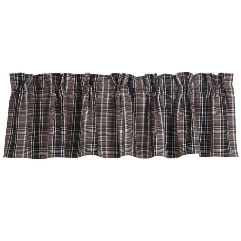 paseo road valance whistler kitchen valance w black gray plaid 37487328952536