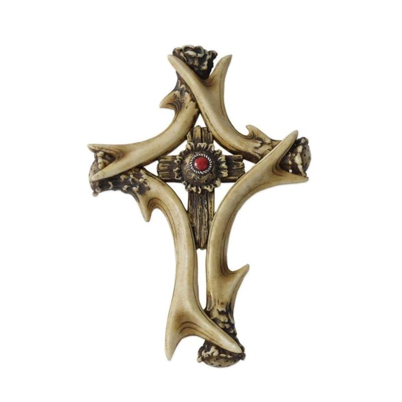 paseo road wall decor antler cross w red accent wall decor 37486258094296