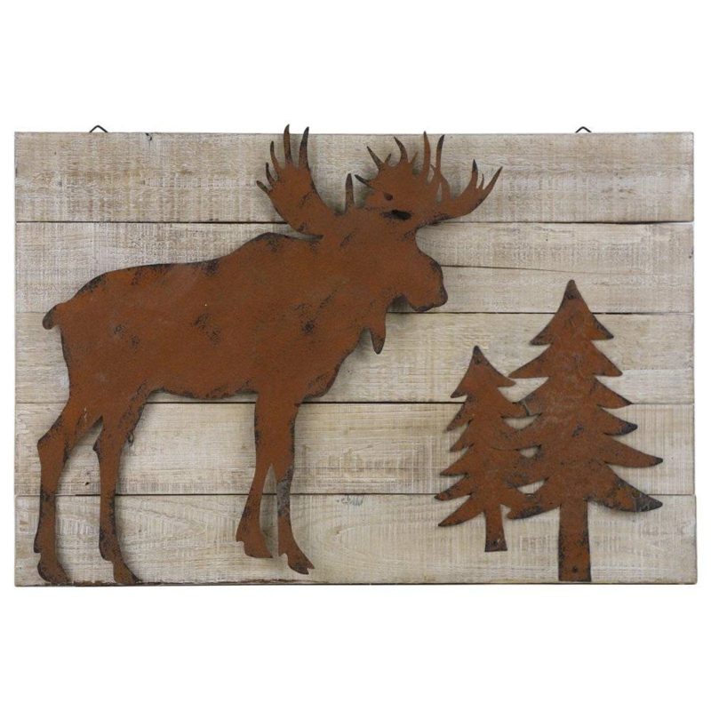 paseo road wall decor distressed moose rustic lodge wall decor 37486452146392