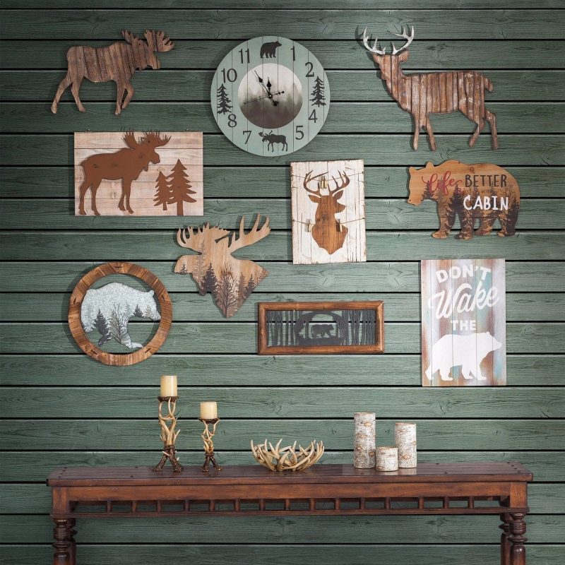 paseo road wall decor distressed moose rustic lodge wall decor 37486452179160