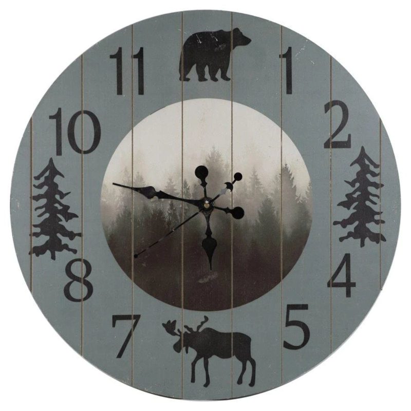 paseo road wall decor foggy forest rustic lodge wall clock 37486529446104