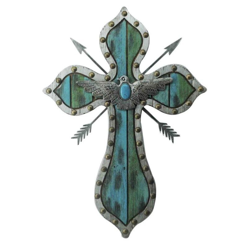 paseo road wall decor thunderbird arrow turquoise cross wall art 37487178973400