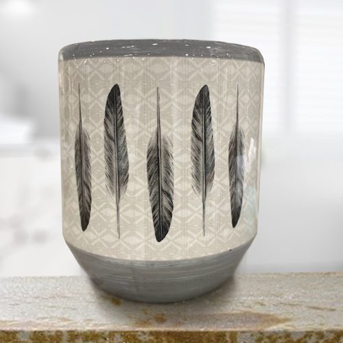 paseo road wastebasket feather design ceramic wastebasket 37486524661976