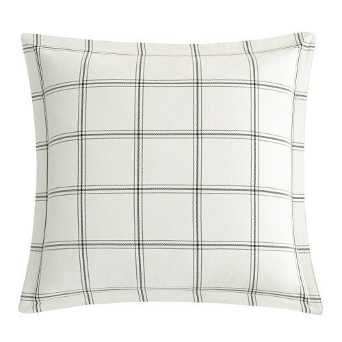 Windowpane Plaid Euro Sham White